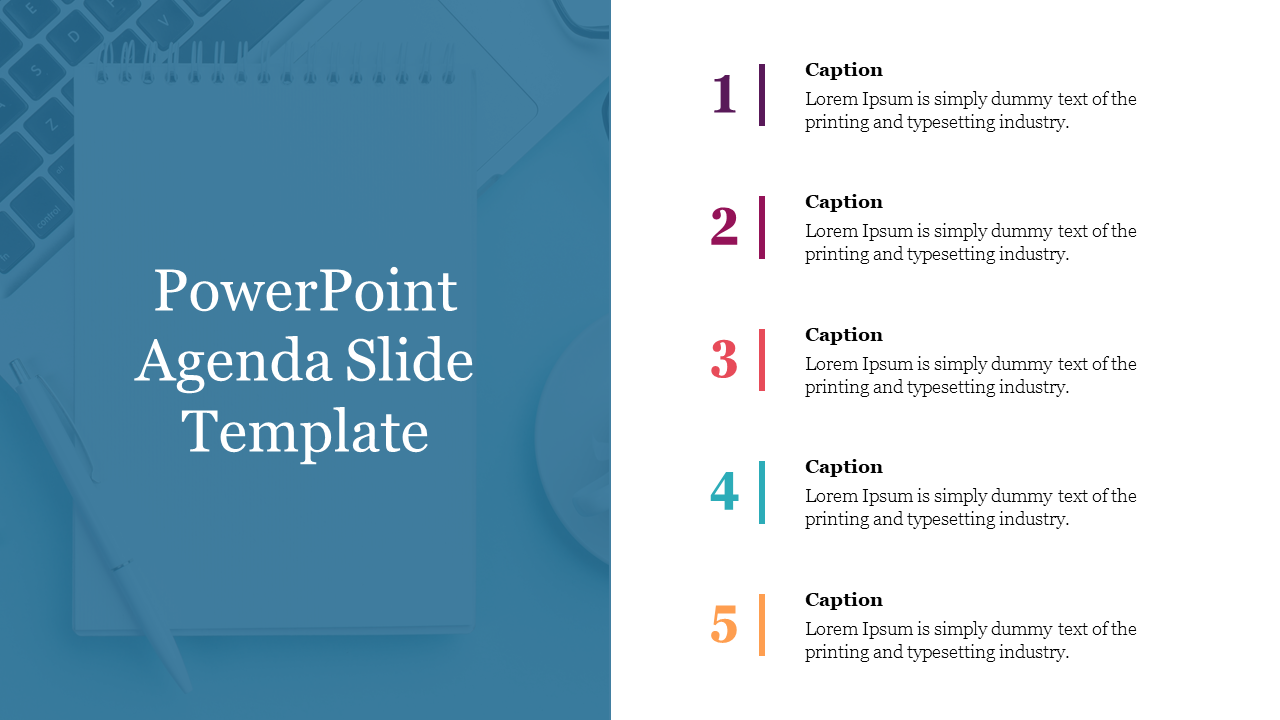 A powerpoint agenda slide template presentation